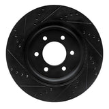 R1 Concepts 2021-2025 Ford F-150 4WD Front Right Drilled & Slotted Black Brake Rotor by R1 Concepts RNC-633-54287R