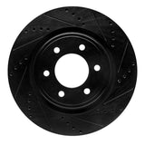 R1 Concepts 2021-2025 Ford F-150 4WD Front Right Drilled & Slotted Black Brake Rotor by R1 Concepts RNC-633-54287R
