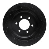 R1 Concepts 21-25 Ford F-150 4WD Rear Left Drilled & Slotted Black Brake Rotor