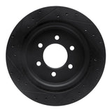 R1 Concepts 21-25 Ford F-150 RWD Rear Right Drilled & Slotted Black Brake Rotor
