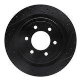 R1 Concepts 21-25 Ford F-150 RWD Rear Right Drilled & Slotted Black Brake Rotor