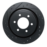 R1 Concepts 2021-2025 Ford F-150 4WD Rear Left Drilled & Slotted Black Brake Rotor by R1 Concepts RNC-633-54289L