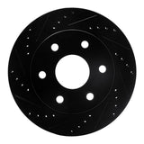 R1 Concepts 2021-2025 Ford F-150 4WD Rear Left Drilled & Slotted Black Brake Rotor by R1 Concepts RNC-633-54289L