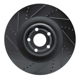 R1 Concepts 21-25 Ford Mustang Mach-E Front Left Drilled & Slotted Black Brake Rotor