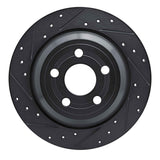 R1 Concepts 22-25 Ford Maverick Rear Left Drilled & Slotted Black Brake Rotor by R1 Concepts RNC-633-54297L