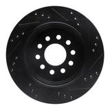 R1 Concepts 03-11 Lincoln Town Car Rear Left Drilled & Slotted Black Brake Rotor by R1 Concepts RNC-633-55003L