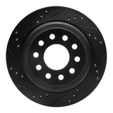 R1 Concepts 03-11 Lincoln Town Car Rear Left Drilled & Slotted Black Brake Rotor by R1 Concepts RNC-633-55003L