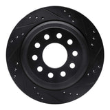 R1 Concepts 03-11 Lincoln Town Car Rear Right Drilled & Slotted Black Brake Rotor by R1 Concepts RNC-633-55003R