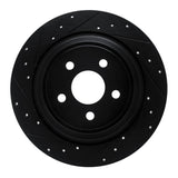 R1 Concepts 15-24 Ford Fusion Rear Left Drilled & Slotted Black Brake Rotor by R1 Concepts RNC-633-55005L