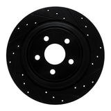 R1 Concepts 15-24 Ford Fusion Rear Right Drilled & Slotted Black Brake Rotor by R1 Concepts RNC-633-55005R