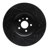 R1 Concepts 15-21 Ford Edge Front Left Drilled & Slotted Black Brake Rotor by R1 Concepts RNC-633-55006L