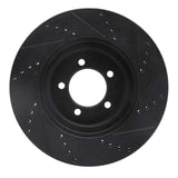 R1 Concepts 03-05 Lincoln AVIATOR Front Left Drilled & Slotted Black Brake Rotor