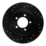 R1 Concepts 03-05 Lincoln AVIATOR Rear Left Drilled & Slotted Black Brake Rotor by R1 Concepts RNC-633-55008L