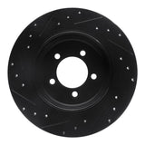 R1 Concepts 03-05 Lincoln AVIATOR Rear Right Drilled & Slotted Black Brake Rotor