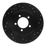 R1 Concepts 03-05 Lincoln AVIATOR Rear Right Drilled & Slotted Black Brake Rotor