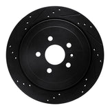 R1 Concepts 13-16 Lincoln MKT Rear Left Drilled & Slotted Black Brake Rotor by R1 Concepts RNC-633-55009L