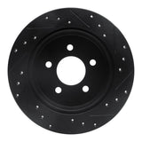 R1 Concepts 91-95 Ford Crown Victoria Rear Left Drilled & Slotted Black Brake Rotor by R1 Concepts RNC-633-56010L