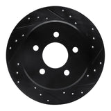 R1 Concepts 91-95 Ford Crown Victoria Rear Right Drilled & Slotted Black Brake Rotor by R1 Concepts RNC-633-56010R