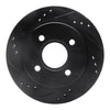 R1 Concepts 95-04 Ford Contour Rear Left Drilled & Slotted Black Brake Rotor