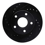 R1 Concepts 88-89 Merkur SCORPIO Front Right Drilled & Slotted Black Brake Rotor