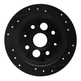 R1 Concepts 86-89 Acura Integra Rear Left Drilled & Slotted Black Brake Rotor by R1 Concepts RNC-633-58000L