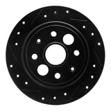 R1 Concepts 86-89 Acura Integra Rear Left Drilled & Slotted Black Brake Rotor by R1 Concepts RNC-633-58000L