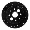 R1 Concepts 86-89 Acura Integra Rear Left Drilled & Slotted Black Brake Rotor