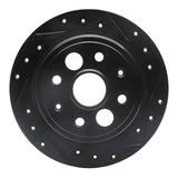 R1 Concepts 86-89 Acura Integra Rear Right Drilled & Slotted Black Brake Rotor by R1 Concepts RNC-633-58000R