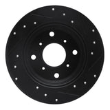 R1 Concepts 87-90 Acura Legend Rear Left Drilled & Slotted Black Brake Rotor by R1 Concepts RNC-633-58002L