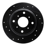 R1 Concepts 87-90 Acura Legend Rear Left Drilled & Slotted Black Brake Rotor by R1 Concepts RNC-633-58002L