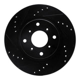 R1 Concepts 87-90 Acura Legend Front Left Drilled & Slotted Black Brake Rotor by R1 Concepts RNC-633-58003L