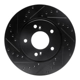 R1 Concepts 91-96 Acura NSX Front Left Drilled & Slotted Black Brake Rotor by R1 Concepts RNC-633-58004L