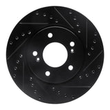 R1 Concepts 91-96 Acura NSX Front Right Drilled & Slotted Black Brake Rotor by R1 Concepts RNC-633-58004R