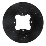 R1 Concepts 92-98 Acura TL Front Left Drilled & Slotted Black Brake Rotor by R1 Concepts RNC-633-58006L
