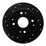 R1 Concepts 95-98 Acura TL Rear Left Drilled & Slotted Black Brake Rotor by R1 Concepts RNC-633-58009L