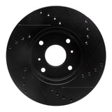 R1 Concepts 98-99 Acura CL Front Left Drilled & Slotted Black Brake Rotor