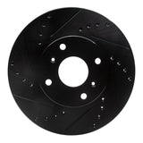 R1 Concepts 98-99 Acura CL Front Left Drilled & Slotted Black Brake Rotor
