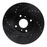 R1 Concepts 98-99 Acura CL Front Right Drilled & Slotted Black Brake Rotor by R1 Concepts RNC-633-58010R