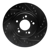 R1 Concepts 97-05 Acura NSX Front Right Drilled & Slotted Black Brake Rotor by R1 Concepts RNC-633-58011R