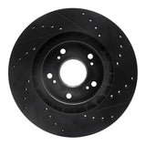R1 Concepts 97-05 Acura NSX Rear Left Drilled & Slotted Black Brake Rotor by R1 Concepts RNC-633-58012L