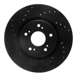 R1 Concepts 97-05 Acura NSX Rear Left Drilled & Slotted Black Brake Rotor by R1 Concepts RNC-633-58012L