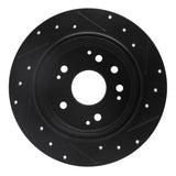 R1 Concepts 99-03 Acura Tl Rear Left Drilled & Slotted Black Brake Rotor by R1 Concepts RNC-633-58014L