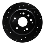 R1 Concepts 99-03 Acura Tl Rear Left Drilled & Slotted Black Brake Rotor by R1 Concepts RNC-633-58014L