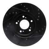 R1 Concepts 99-04 Acura RL Front Left Drilled & Slotted Black Brake Rotor by R1 Concepts RNC-633-58015L