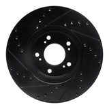 R1 Concepts 99-04 Acura RL Front Right Drilled & Slotted Black Brake Rotor