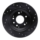 R1 Concepts 99-01 Acura RL Rear Left Drilled & Slotted Black Brake Rotor by R1 Concepts RNC-633-58016L