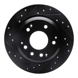 R1 Concepts 99-01 Acura RL Rear Left Drilled & Slotted Black Brake Rotor by R1 Concepts RNC-633-58016L