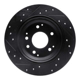 R1 Concepts 99-01 Acura RL Rear Right Drilled & Slotted Black Brake Rotor by R1 Concepts RNC-633-58016R