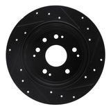 R1 Concepts 01-03 Acura CL Rear Left Drilled & Slotted Black Brake Rotor by R1 Concepts RNC-633-58017L