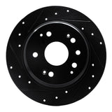 R1 Concepts 01-03 Acura CL Rear Left Drilled & Slotted Black Brake Rotor by R1 Concepts RNC-633-58017L